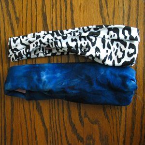 Hello Headband | 2 NEW Headbands Navy Tie Dye and White Animal Print NWoT
